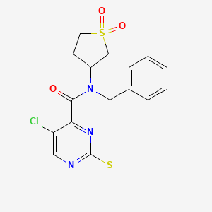 molecular formula C17H18ClN3O3S2 B2455142 N-benzyl-5-chloro-N-(1,1-dioxothiolan-3-yl)-2-methylsulfanylpyrimidine-4-carboxamide CAS No. 833433-72-0