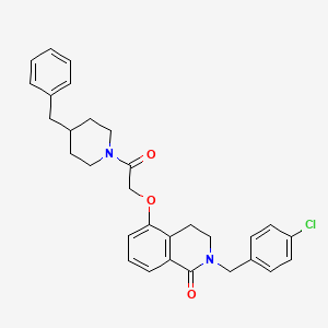 molecular formula C30H31ClN2O3 B2455146 5-(2-(4-苄基哌啶-1-基)-2-氧代乙氧基)-2-(4-氯苄基)-3,4-二氢异喹啉-1(2H)-酮 CAS No. 850906-60-4