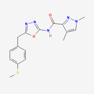molecular formula C16H17N5O2S B2455150 1,4-二甲基-N-(5-(4-(甲硫基)苄基)-1,3,4-恶二唑-2-基)-1H-吡唑-3-甲酰胺 CAS No. 1173053-69-4