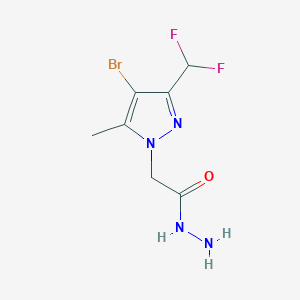 molecular formula C7H9BrF2N4O B2455155 2-[4-bromo-3-(difluoromethyl)-5-methyl-1H-pyrazol-1-yl]acetohydrazide CAS No. 1001518-83-7