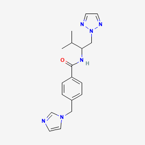 molecular formula C18H22N6O B2455156 4-((1H-imidazol-1-yl)methyl)-N-(3-methyl-1-(2H-1,2,3-triazol-2-yl)butan-2-yl)benzamide CAS No. 2034246-30-3