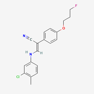 molecular formula C19H18ClFN2O B2455160 (2Z)-3-[(3-chloro-4-methylphenyl)amino]-2-[4-(3-fluoropropoxy)phenyl]prop-2-enenitrile CAS No. 477889-16-0