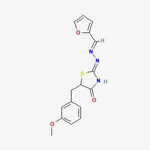 molecular formula C16H15N3O3S B2455165 (Z)-2-((E)-(furan-2-ylmethylene)hydrazono)-5-(3-methoxybenzyl)thiazolidin-4-one CAS No. 620541-60-8