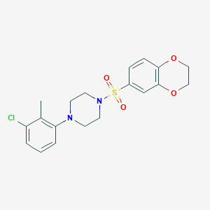 molecular formula C19H21ClN2O4S B245517 1-(3-Chloro-2-methylphenyl)-4-(2,3-dihydro-1,4-benzodioxin-6-ylsulfonyl)piperazine 