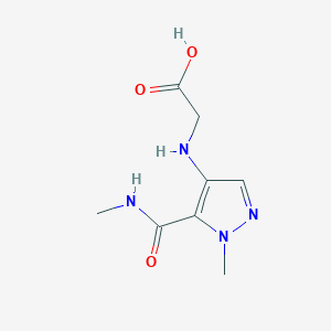 molecular formula C8H12N4O3 B2455174 2-[[1-Methyl-5-(methylcarbamoyl)pyrazol-4-yl]amino]acetic acid CAS No. 2247206-71-7