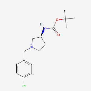 molecular formula C16H23ClN2O2 B2455175 (S)-tert-Butyl 1-(4-chlorobenzyl)pyrrolidin-3-ylcarbamate CAS No. 169452-10-2
