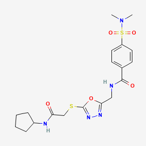 N-((5-((2-(cyclopentylamino)-2-oxoethyl)thio)-1,3,4-oxadiazol-2-yl)methyl)-4-(N,N-dimethylsulfamoyl)benzamide