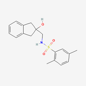 molecular formula C18H21NO3S B2455183 N-((2-hydroxy-2,3-dihydro-1H-inden-2-yl)methyl)-2,5-dimethylbenzenesulfonamide CAS No. 2034595-33-8