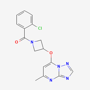 molecular formula C16H14ClN5O2 B2455187 1-(2-Chlorobenzoyl)-3-({5-methyl-[1,2,4]triazolo[1,5-a]pyrimidin-7-yl}oxy)azetidine CAS No. 2097863-46-0