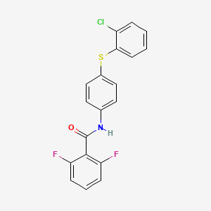molecular formula C19H12ClF2NOS B2455193 N-{4-[(2-chlorophenyl)sulfanyl]phenyl}-2,6-difluorobenzenecarboxamide CAS No. 339105-26-9