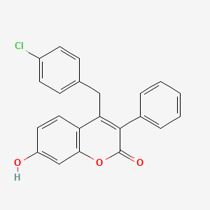 B2455196 4-[(4-Chlorophenyl)methyl]-7-hydroxy-3-phenylchromen-2-one CAS No. 720674-60-2