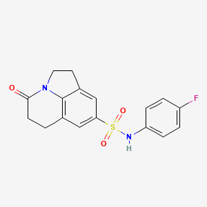 molecular formula C17H15FN2O3S B2455199 N-(4-fluorophenyl)-4-oxo-2,4,5,6-tetrahydro-1H-pyrrolo[3,2,1-ij]quinoline-8-sulfonamide CAS No. 898436-16-3