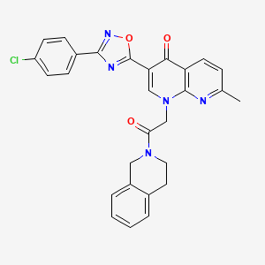 molecular formula C28H22ClN5O3 B2455200 2-{1-[(3,5-dimethylisoxazol-4-yl)sulfonyl]piperidin-4-yl}-N-(3-methoxybenzyl)propanamide CAS No. 1032001-36-7
