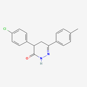 molecular formula C17H15ClN2O B2455201 4-(4-chlorophenyl)-6-(4-methylphenyl)-4,5-dihydro-3(2H)-pyridazinone CAS No. 339013-73-9