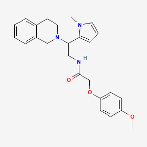 molecular formula C25H29N3O3 B2455203 N-(2-(3,4-dihydroisoquinolin-2(1H)-yl)-2-(1-methyl-1H-pyrrol-2-yl)ethyl)-2-(4-methoxyphenoxy)acetamide CAS No. 1049461-50-8