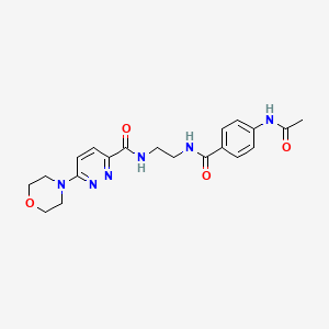 molecular formula C20H24N6O4 B2455205 N-(2-(4-acetamidobenzamido)ethyl)-6-morpholinopyridazine-3-carboxamide CAS No. 1396873-41-8