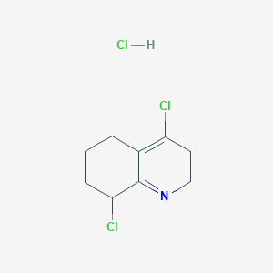 molecular formula C9H10Cl3N B2455206 4,8-Dichloro-5,6,7,8-tetrahydroquinoline hydrochloride CAS No. 2089255-17-2