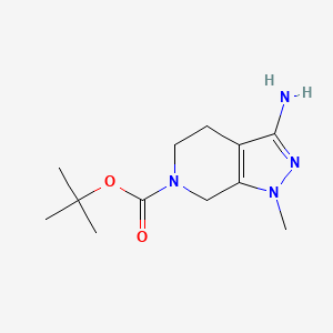 molecular formula C12H20N4O2 B2455211 Tert-butyl 3-amino-1-methyl-5,7-dihydro-4H-pyrazolo[3,4-c]pyridine-6-carboxylate CAS No. 1782579-44-5