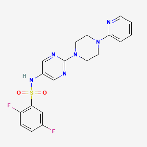 molecular formula C19H18F2N6O2S B2455214 2,5-difluoro-N-(2-(4-(pyridin-2-yl)piperazin-1-yl)pyrimidin-5-yl)benzenesulfonamide CAS No. 1396889-56-7