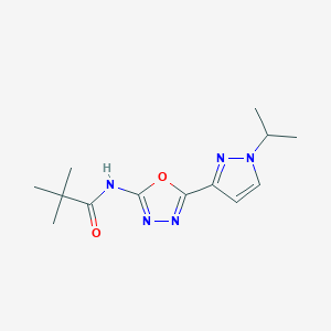 molecular formula C13H19N5O2 B2455221 N-(5-(1-异丙基-1H-吡唑-3-基)-1,3,4-噁二唑-2-基)戊酰胺 CAS No. 1209722-99-5