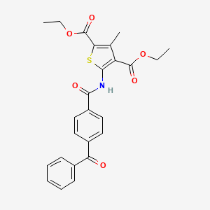 molecular formula C25H23NO6S B2455225 Diethyl 5-(4-benzoylbenzamido)-3-methylthiophene-2,4-dicarboxylate CAS No. 392248-90-7