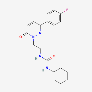 molecular formula C19H23FN4O2 B2455233 1-cyclohexyl-3-(2-(3-(4-fluorophenyl)-6-oxopyridazin-1(6H)-yl)ethyl)urea CAS No. 1021050-75-8
