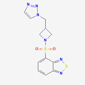 molecular formula C12H12N6O2S2 B2455241 4-[3-(Triazol-1-ylmethyl)azetidin-1-yl]sulfonyl-2,1,3-benzothiadiazole CAS No. 2310127-47-8