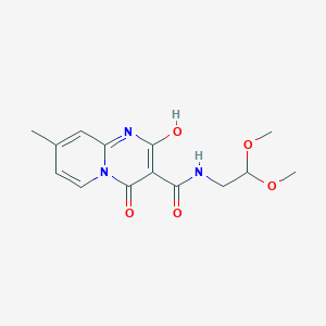 molecular formula C14H17N3O5 B2455244 N-(2,2-dimethoxyethyl)-2-hydroxy-8-methyl-4-oxo-4H-pyrido[1,2-a]pyrimidine-3-carboxamide CAS No. 898457-58-4