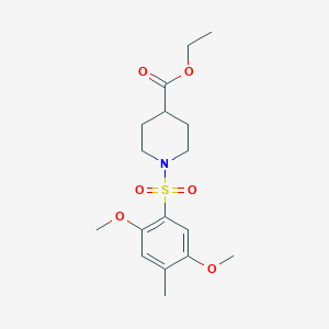 molecular formula C17H25NO6S B245526 Ethyl 1-[(2,5-dimethoxy-4-methylphenyl)sulfonyl]-4-piperidinecarboxylate 