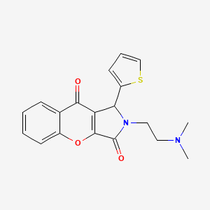 molecular formula C19H18N2O3S B2455260 2-(2-(Dimethylamino)ethyl)-1-(thiophen-2-yl)-1,2-dihydrochromeno[2,3-c]pyrrole-3,9-dione CAS No. 631866-30-3