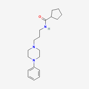 molecular formula C19H29N3O B2455267 N-(3-(4-phenylpiperazin-1-yl)propyl)cyclopentanecarboxamide CAS No. 1049374-09-5