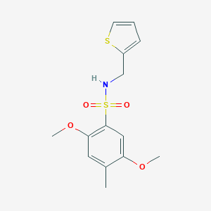 molecular formula C14H17NO4S2 B245527 2,5-dimethoxy-4-methyl-N-(2-thienylmethyl)benzenesulfonamide 