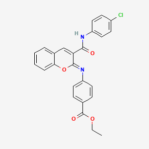 molecular formula C25H19ClN2O4 B2455271 ethyl 4-({(2Z)-3-[(4-chlorophenyl)carbamoyl]-2H-chromen-2-ylidene}amino)benzoate CAS No. 1327195-71-0