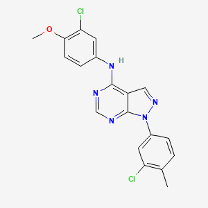 molecular formula C19H15Cl2N5O B2455277 N-(3-chloro-4-methoxyphenyl)-1-(3-chloro-4-methylphenyl)-1H-pyrazolo[3,4-d]pyrimidin-4-amine CAS No. 890892-22-5