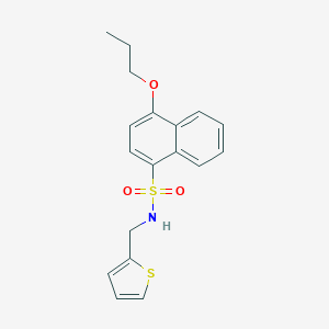 molecular formula C18H19NO3S2 B245529 4-propoxy-N-(2-thienylmethyl)-1-naphthalenesulfonamide 