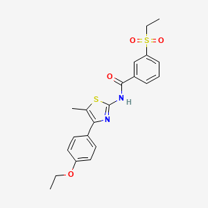 molecular formula C21H22N2O4S2 B2455307 N-(4-(4-ethoxyphenyl)-5-methylthiazol-2-yl)-3-(ethylsulfonyl)benzamide CAS No. 922822-85-3