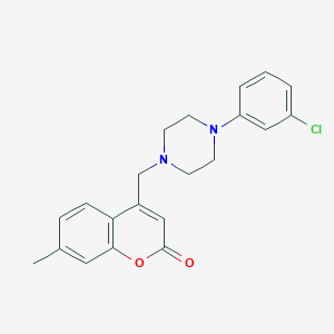 molecular formula C21H21ClN2O2 B2455308 4-{[4-(3-氯苯基)哌嗪-1-基]甲基}-7-甲基-2H-色烯-2-酮 CAS No. 877782-78-0