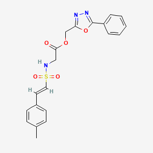 molecular formula C20H19N3O5S B2455310 (5-phenyl-1,3,4-oxadiazol-2-yl)methyl 2-[[(E)-2-(4-methylphenyl)ethenyl]sulfonylamino]acetate CAS No. 878078-55-8