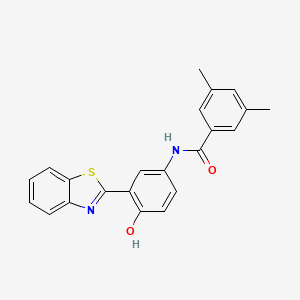 molecular formula C22H18N2O2S B2455318 N-(3-(benzo[d]thiazol-2-yl)-4-hydroxyphenyl)-3,5-dimethylbenzamide CAS No. 397278-56-7