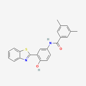 molecular formula C22H18N2O2S B2455318 N-(3-(ベンゾ[d]チアゾール-2-イル)-4-ヒドロキシフェニル)-3,5-ジメチルベンザミド CAS No. 397278-56-7