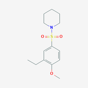 molecular formula C14H21NO3S B245532 2-Ethyl-4-(1-piperidinylsulfonyl)phenyl methyl ether 