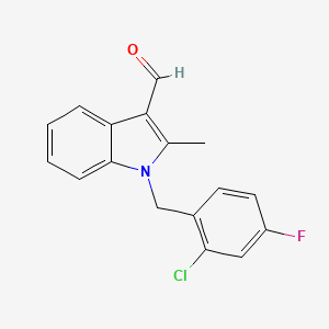molecular formula C17H13ClFNO B2455330 1-(2-chloro-4-fluorobenzyl)-2-methyl-1H-indole-3-carbaldehyde CAS No. 874590-96-2