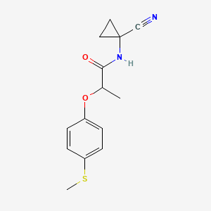 molecular formula C14H16N2O2S B2455348 N-(1-Cyanocyclopropyl)-2-(4-methylsulfanylphenoxy)propanamide CAS No. 1436125-64-2