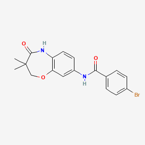 molecular formula C18H17BrN2O3 B2455350 4-bromo-N-(3,3-dimethyl-4-oxo-2,3,4,5-tetrahydrobenzo[b][1,4]oxazepin-8-yl)benzamide CAS No. 921835-25-8