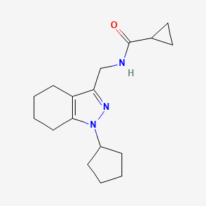 molecular formula C17H25N3O B2455387 N-((1-环戊基-4,5,6,7-四氢-1H-吲唑-3-基)甲基)环丙烷甲酰胺 CAS No. 1448044-44-7