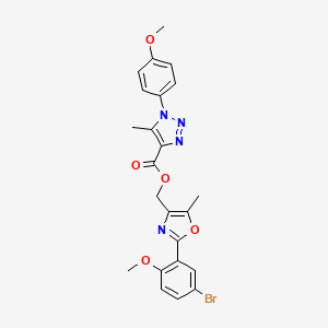 molecular formula C23H21BrN4O5 B2455390 [2-(5-bromo-2-methoxyphenyl)-5-methyl-1,3-oxazol-4-yl]methyl 1-(4-methoxyphenyl)-5-methyl-1H-1,2,3-triazole-4-carboxylate CAS No. 1223951-28-7