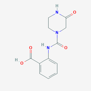 molecular formula C12H13N3O4 B2455391 2-(3-オキソピペラジン-1-カルボキサミド)安息香酸 CAS No. 1219560-26-5