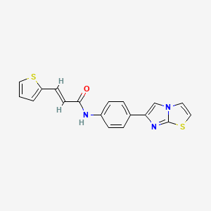 (E)-N-(4-(imidazo[2,1-b]thiazol-6-yl)phenyl)-3-(thiophen-2-yl)acrylamide