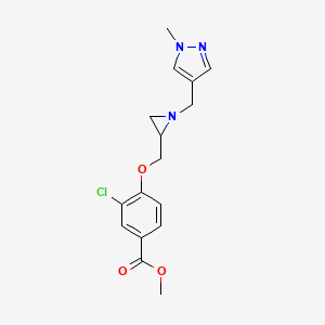 Methyl 3-chloro-4-[[1-[(1-methylpyrazol-4-yl)methyl]aziridin-2-yl]methoxy]benzoate