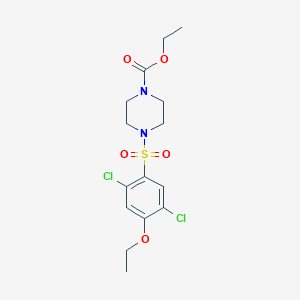 molecular formula C15H20Cl2N2O5S B245540 Ethyl 4-[(2,5-dichloro-4-ethoxyphenyl)sulfonyl]-1-piperazinecarboxylate 